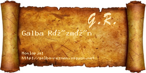Galba Rézmán névjegykártya